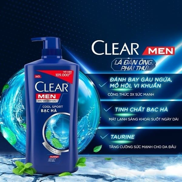 Dg Clear Men mát lạnh Bạc Hà 630g