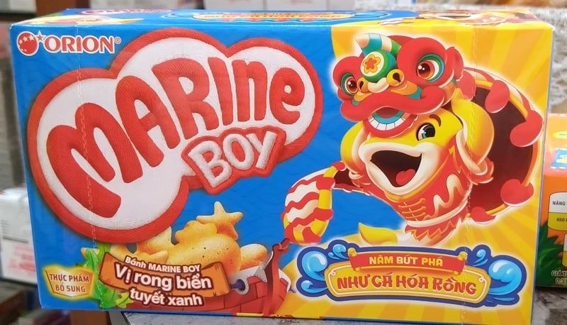 Bánh cá Marine boy vị rong biển tuyết xanh 35g