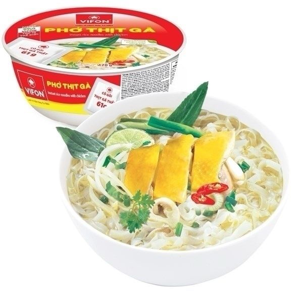 Phở thịt gà Vifon có gói thịt gà thật 120g 12t/t