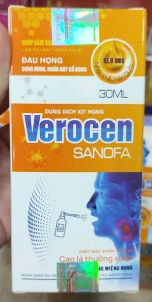 Dung dịch xịt họng Verocen sanofa 30ml