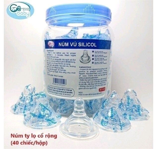 Núm vú silicon cổ rộng gb-baby