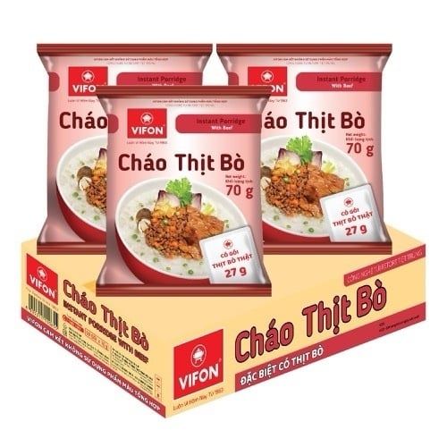 Thùng 50 gói cháo thịt bò 70g Vifon