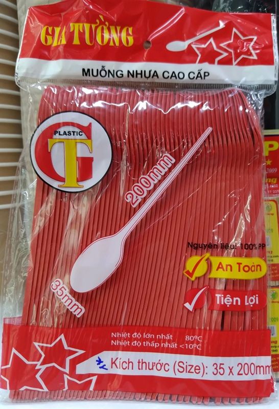 Thìa nhựa đỏ