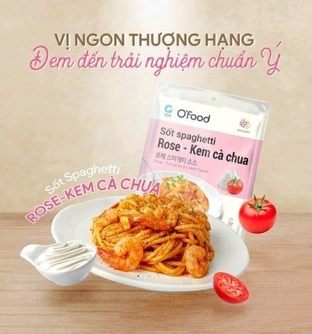 Sốt spaghetti rose-kem & cà chua O'food 120g