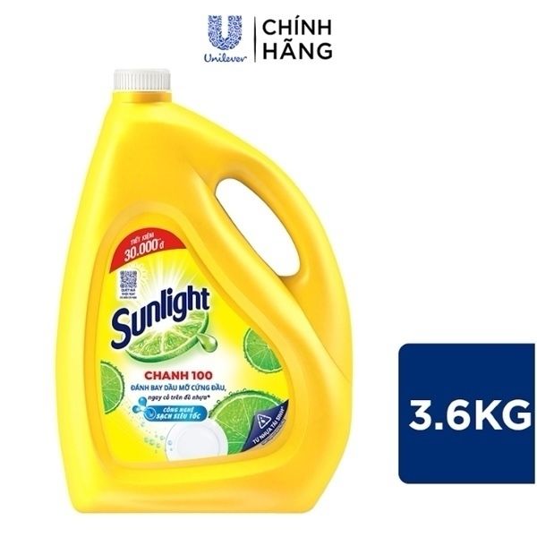 Nước rửa chén Sunlight chanh 100 3,6 kg