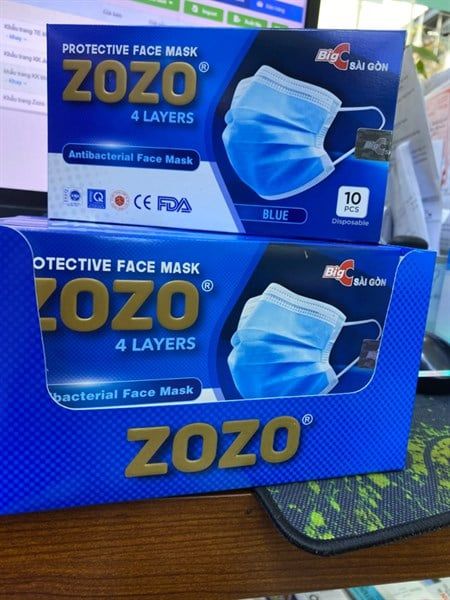 khẩu trang KK khay xanh Zozo. (h/5 khay)