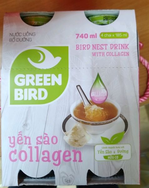 Yến sào collagen 740ml ( 4 chai x 185ml)