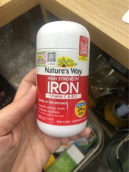Sắt Nature's Way +vitamin c+ B12 30 viên