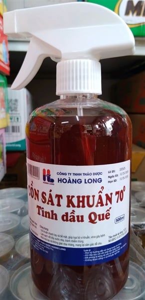 Cồn sát khuẩn 70° tinh dầu quế 500ml