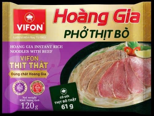 Thùng phở thịt bò Hoàng Gia 120GR x 18 gói