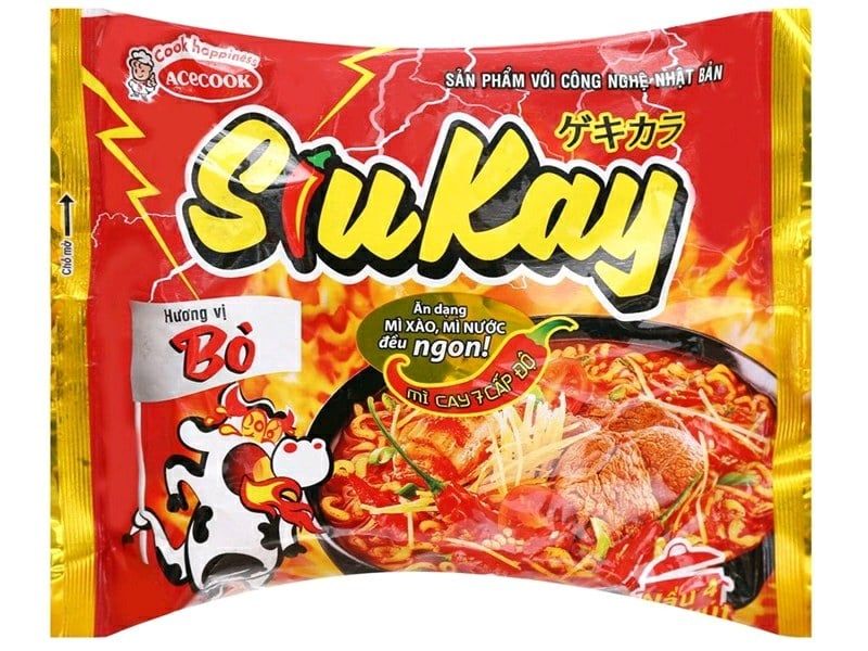 Acecook mì Siukay vị bò 24 gói x 127g