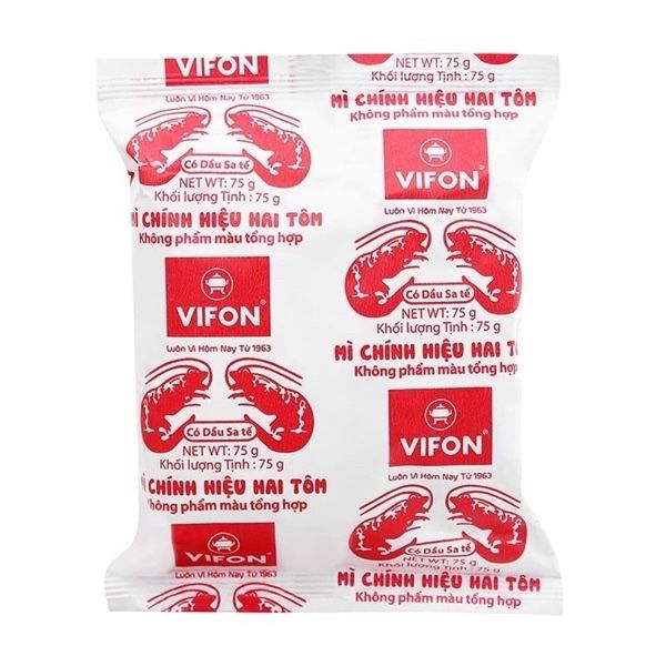 Mì tôm gói giấy Vifon chính hiệu hai tôm 75g
