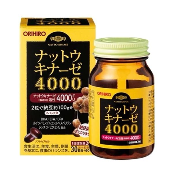 Viên uống phòng ngừa đột quỵ, tai biến Orihiro nattokinase 4000FU