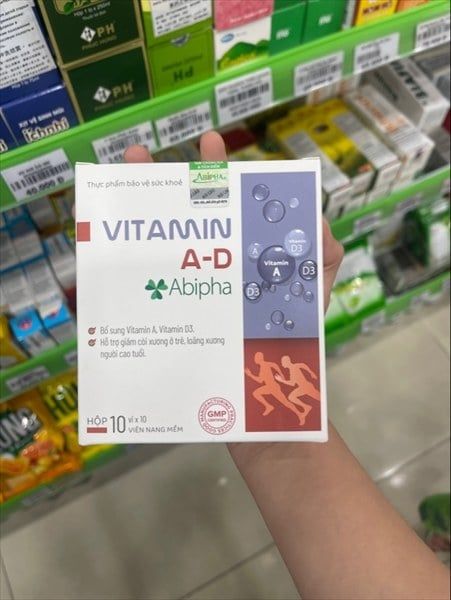 Vitamin A-D Abipha hộp 10 vỉ x 10 viên