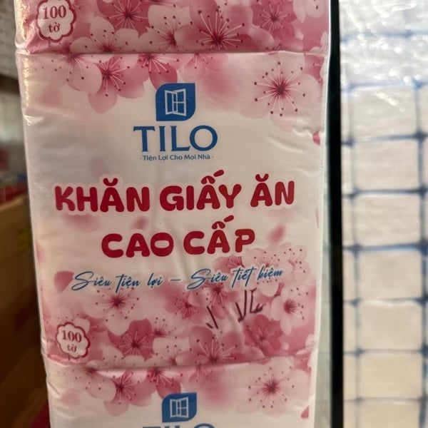 Giấy vuông hoa hoa đào Napkin tilo 100 tờ