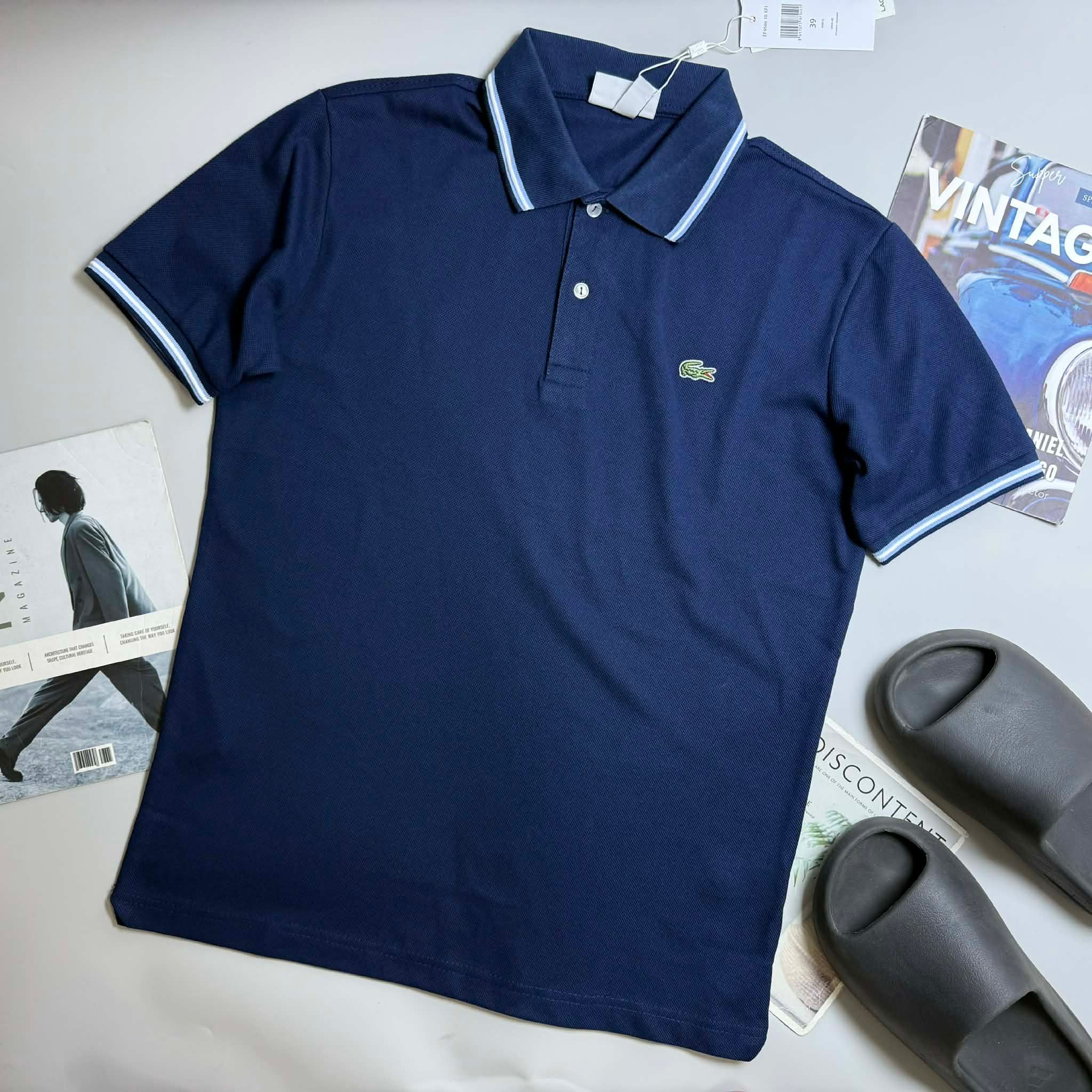 POLO LA.COSTE VIỀN KẺ CỔ & TAY SLIM 7632