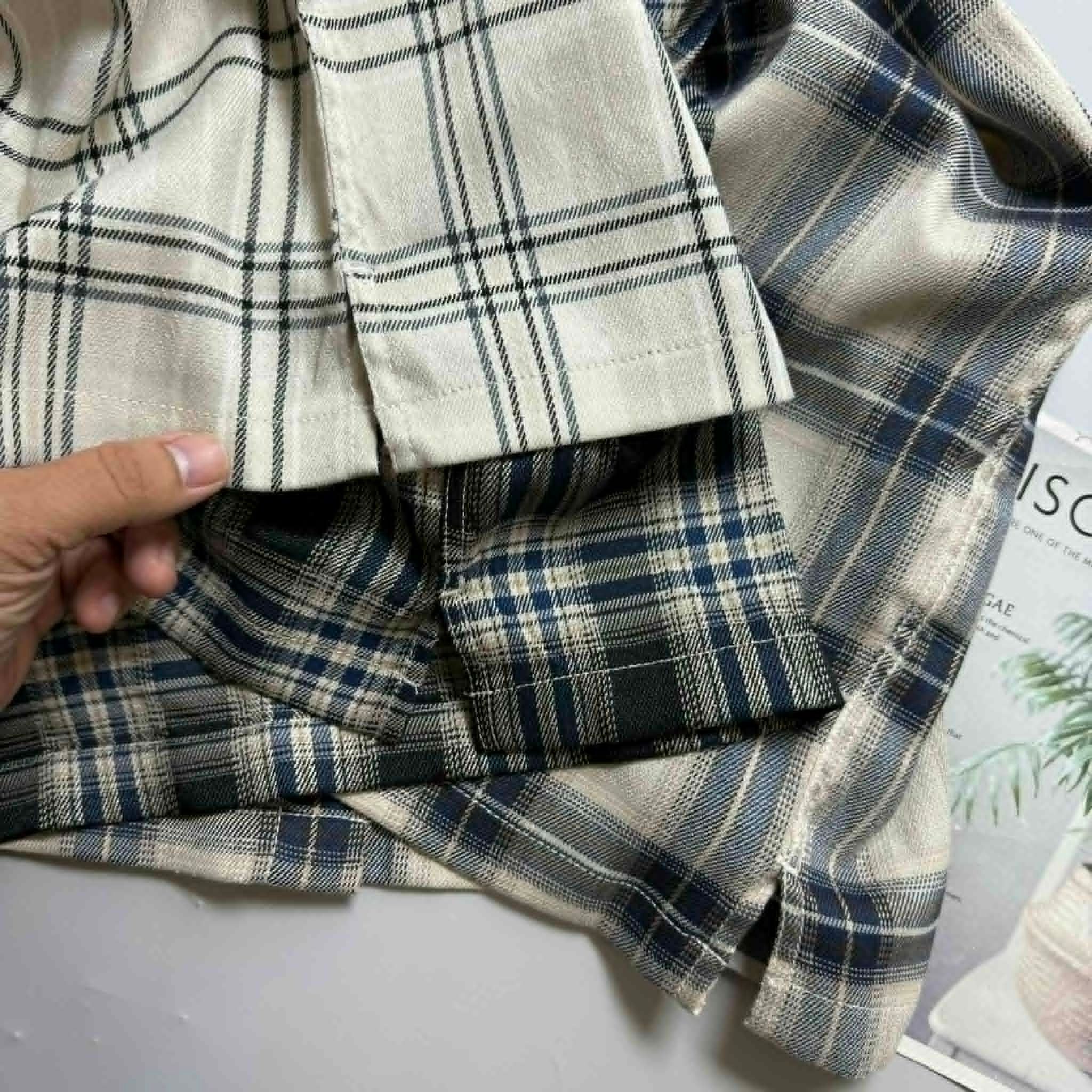 SƠ MI DT SP.AO KẺ CARO TÚI NGỰC OVERSIZE 3912