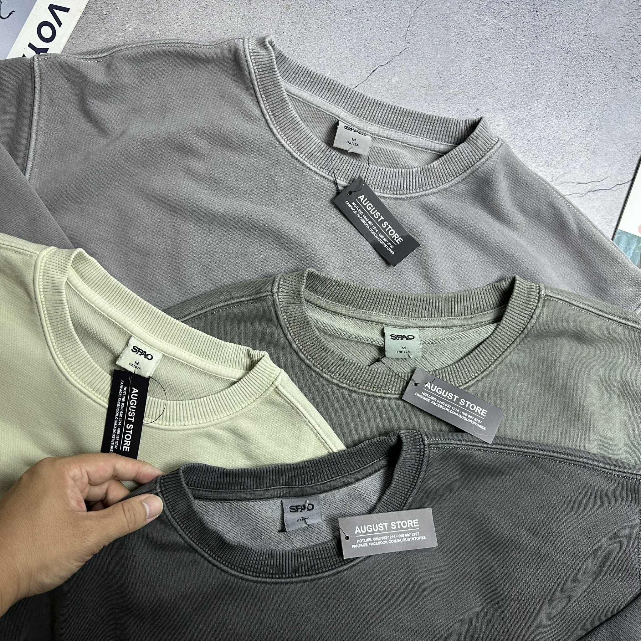 ÁO NỈ SPAO VẢI GIẶT WASH OVERSIZE 5203