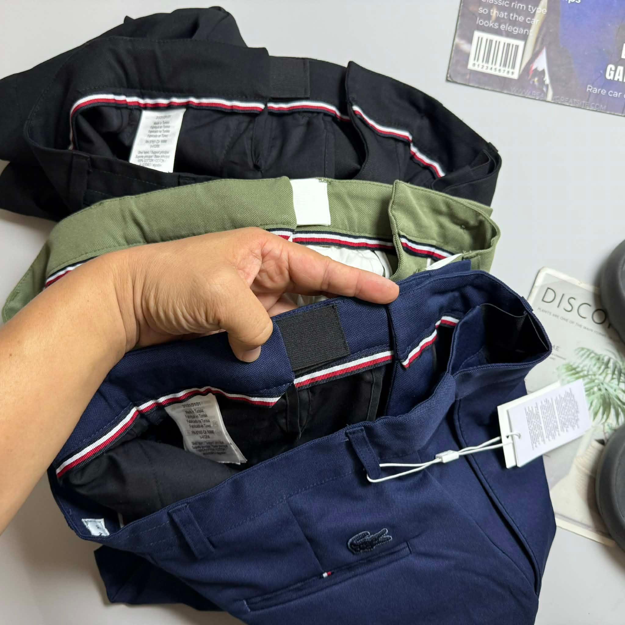 SHORT VẢI LA.COSTE CẠP CHUN LOGO TÚI 6623