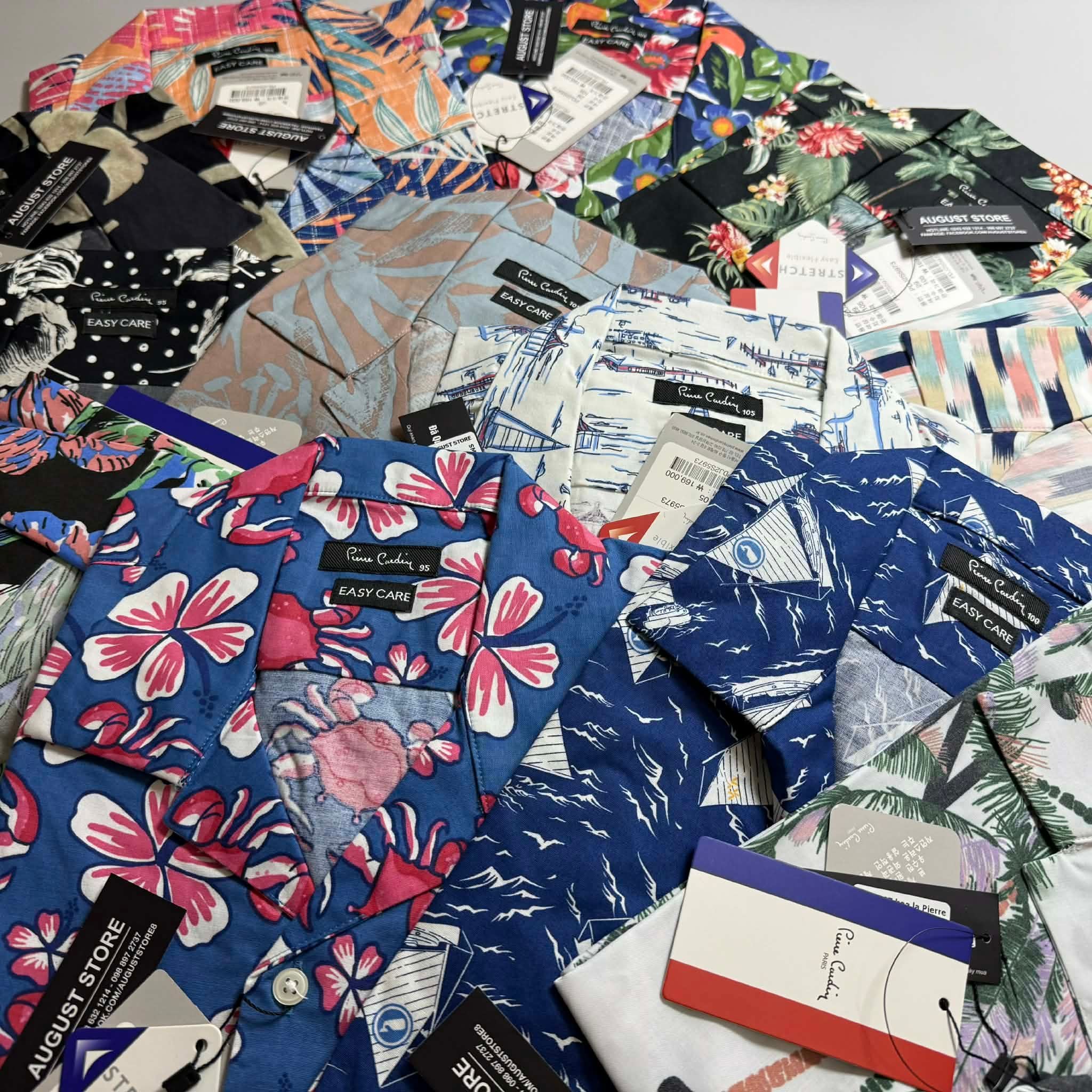 SƠ MI CT PIE.CARDIN CỔ CUBAN HỌA TIẾT HOA LÁ 5973