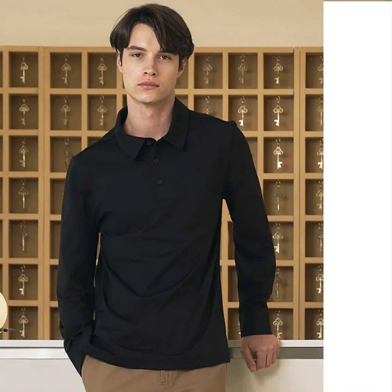 POLO NỈ DÀI TAY CO.MODO BASIC SLIM 5525