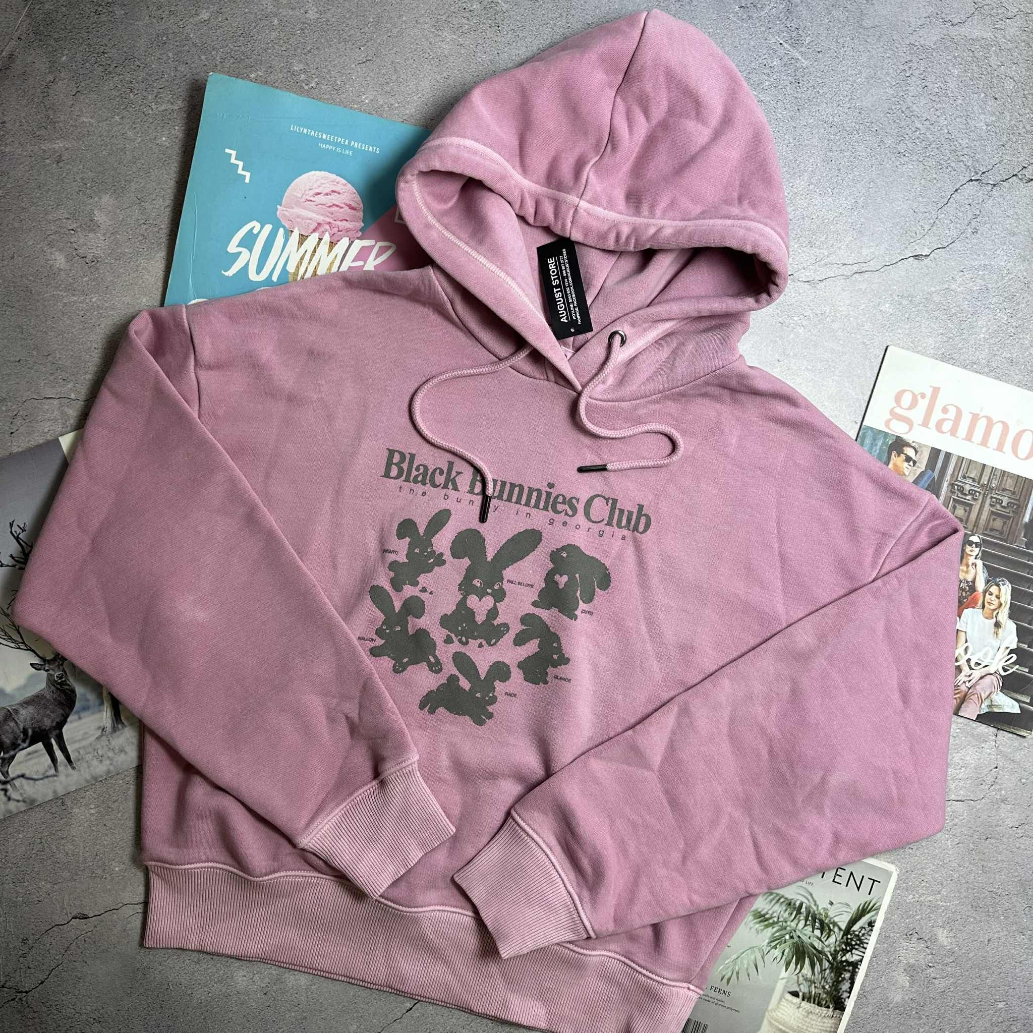 HOODIE NỈ SPAO NỮ BLACK BUNNIES CLUB 5207