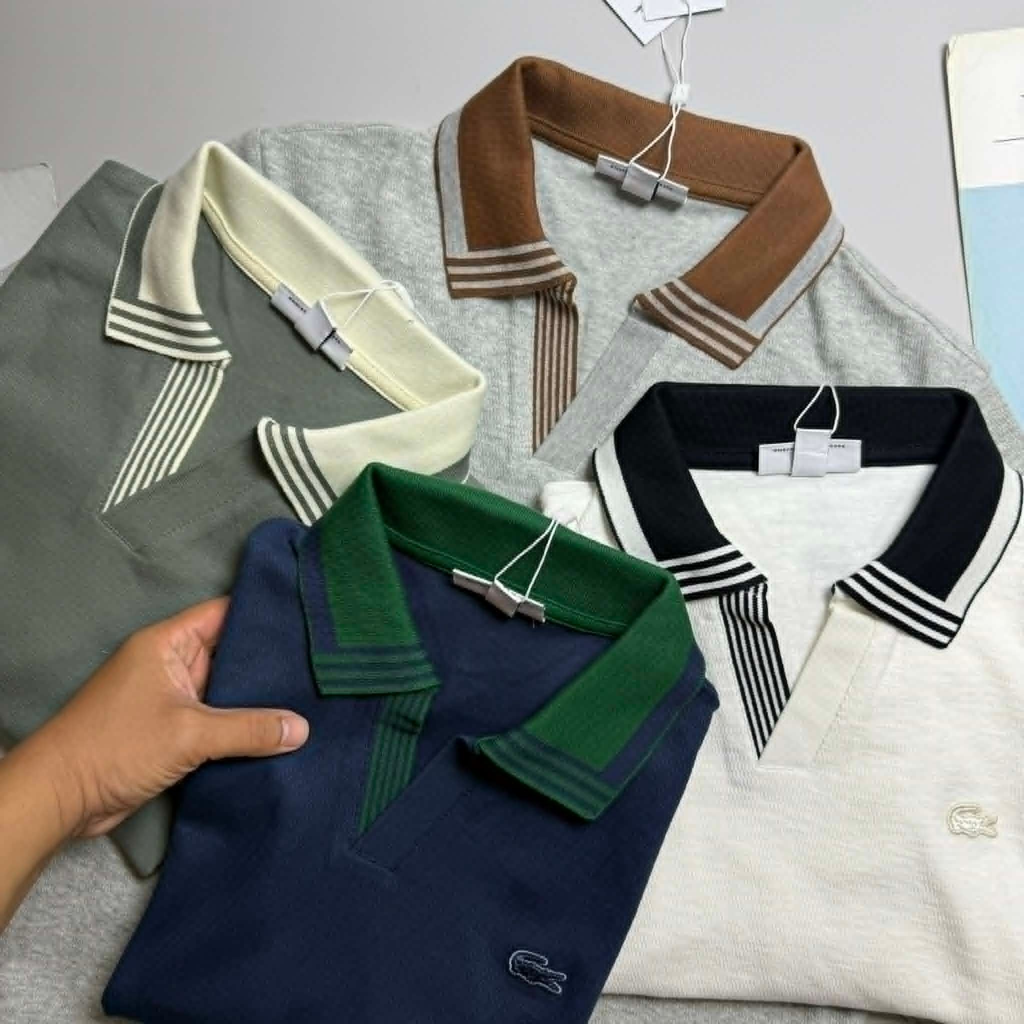 POLO LA.COSTE CỔ V VIỀN KẺ SLIM 7650