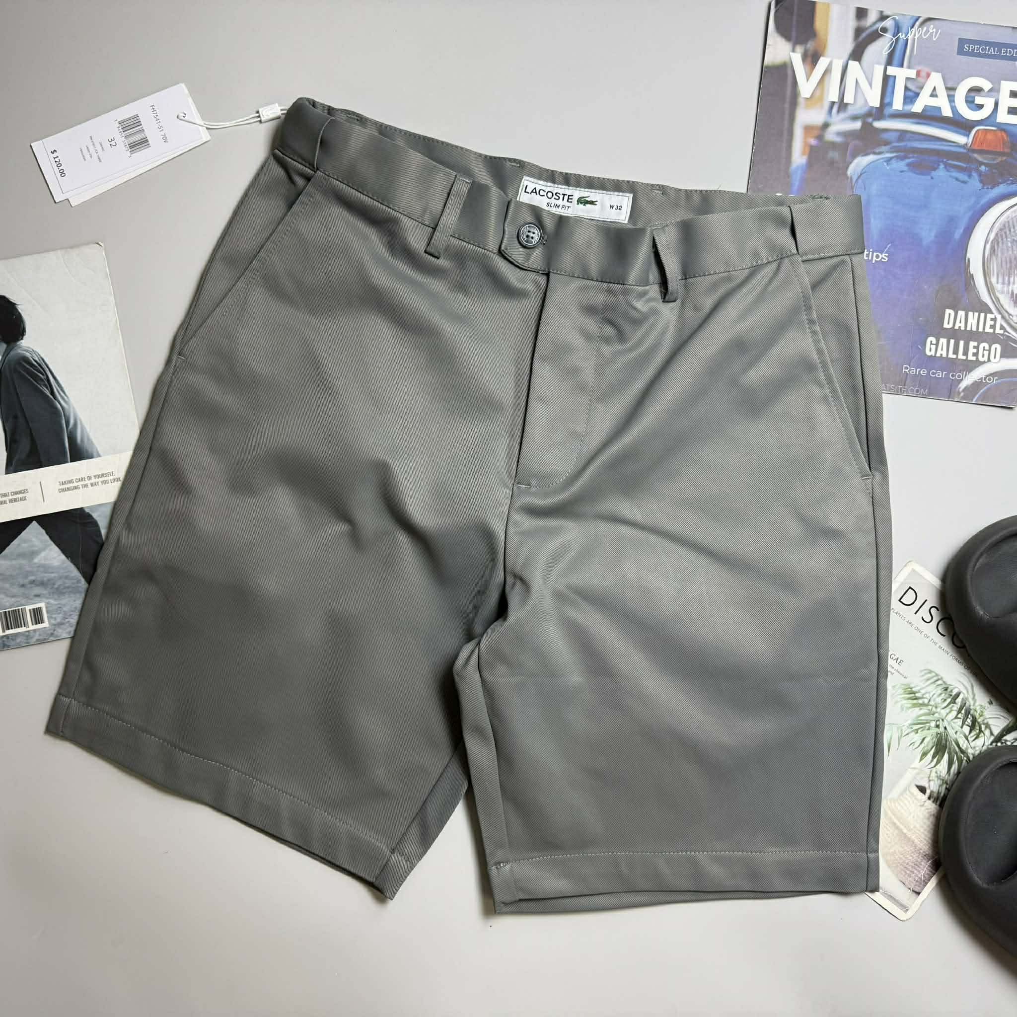 SHORT VẢI LA.COSTE LOGO TÚI SLIM 6627