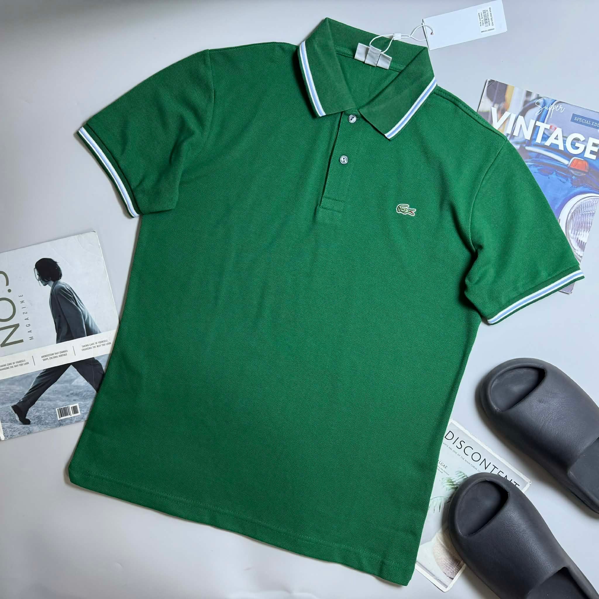 POLO LA.COSTE VIỀN KẺ CỔ & TAY SLIM 7632