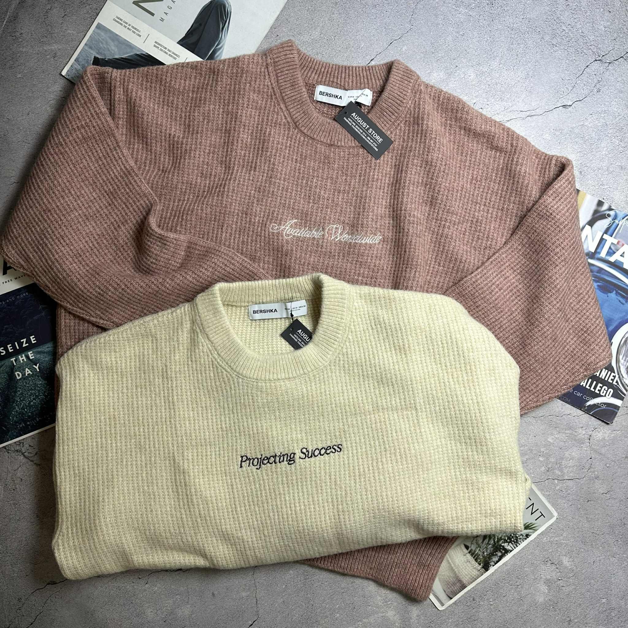 ÁO LEN BERS.HKA CHỮ THÊU NGỰC 7743