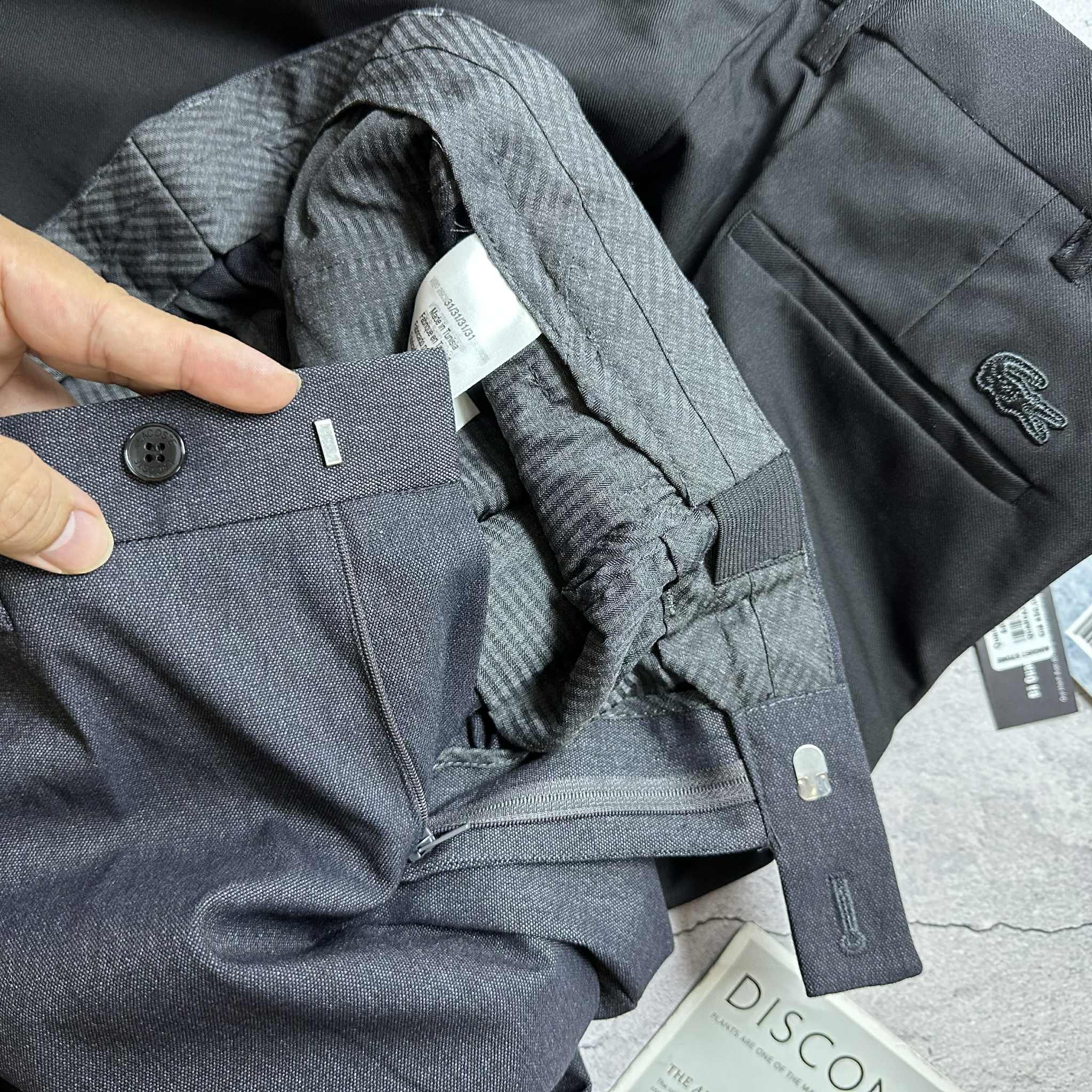 QUẦN VẢI LA.COSTE CẠP CHUN SLIM LOGO TÚI 6807