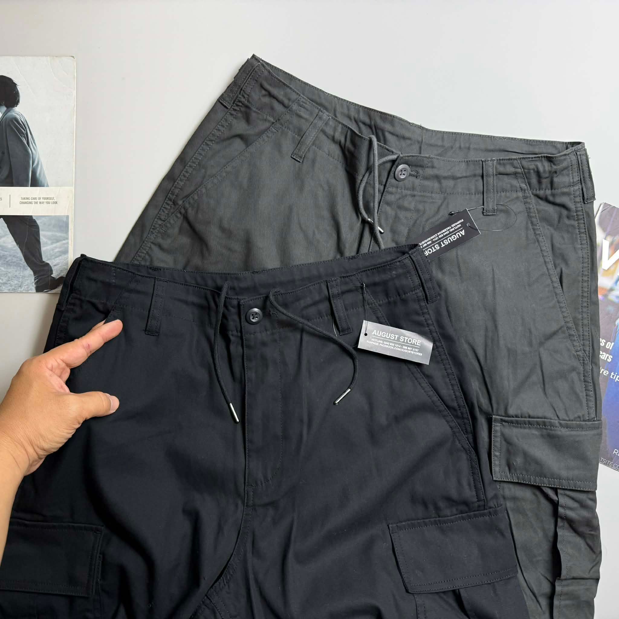 QUẦN KAKI MU.SINSA WIDE SLIDE ZIPPER CARGO 3786