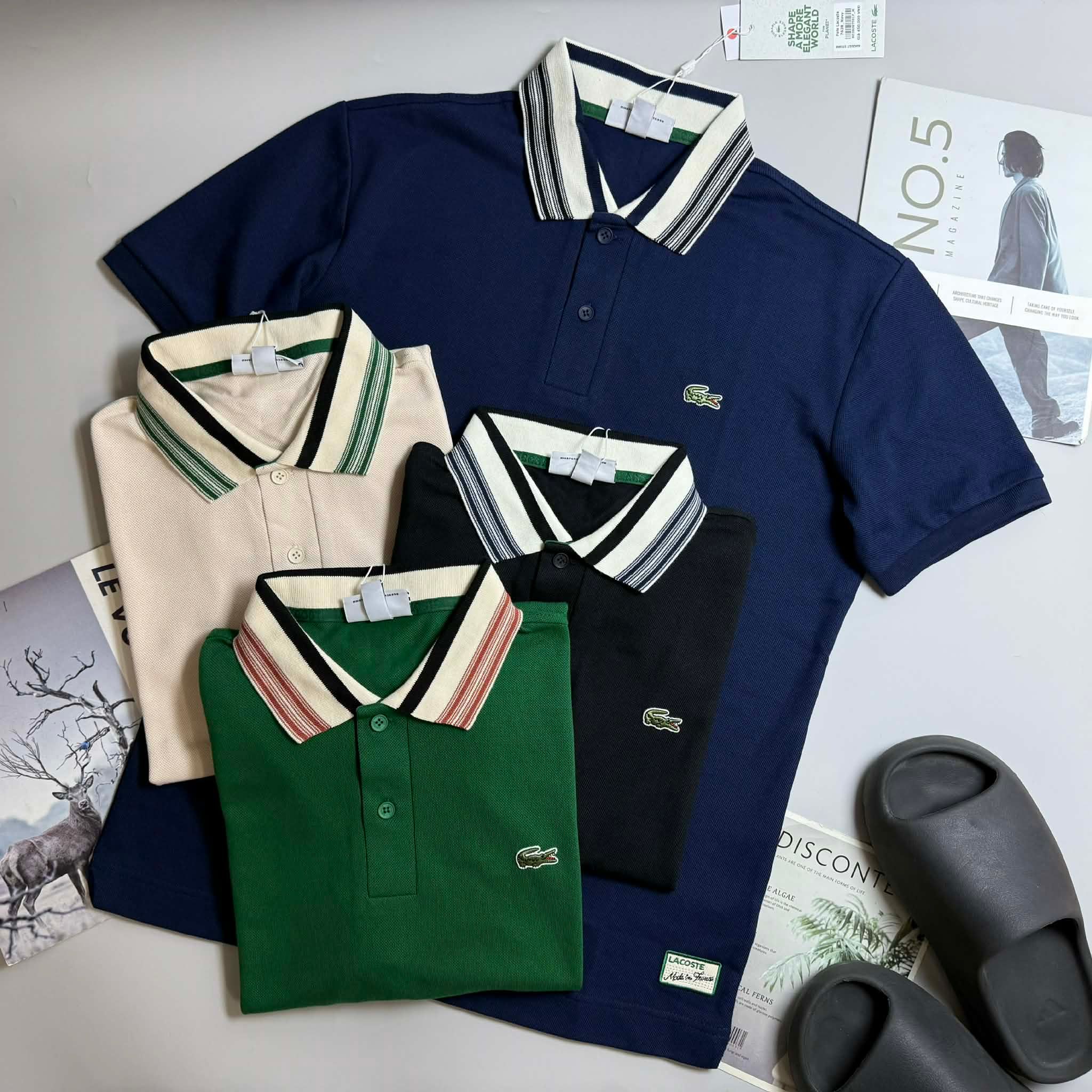 POLO LA.COSTE CỔ KẺ & LOGO VẠT ÁO 7628