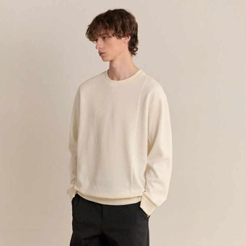 ÁO NỈ MIND.BRIDGE PHỐI VẢI GÂN SỌC OVERFIT 6134