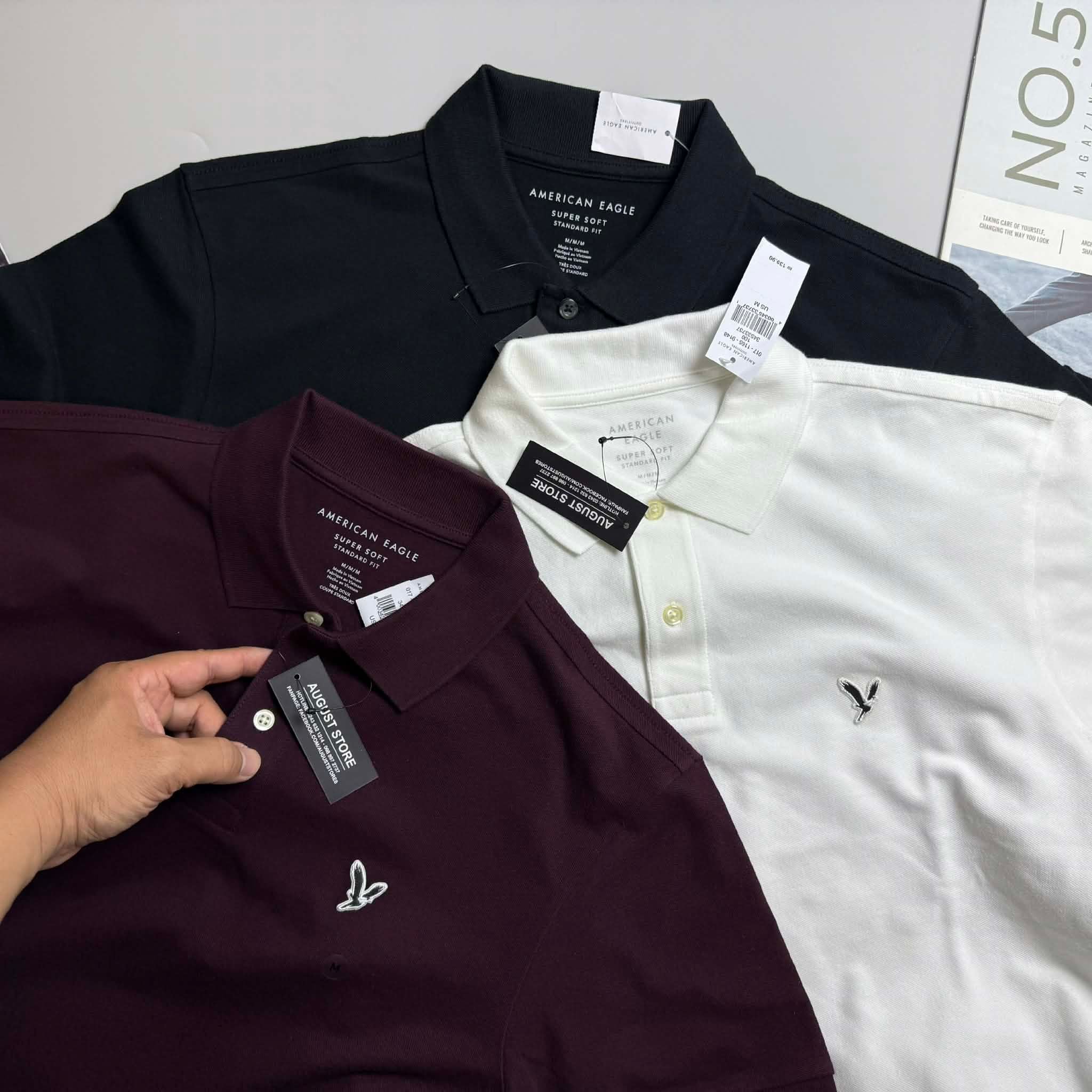 POLO AE TRƠN MÀU LOGO NGỰC STANDARD FIT 7729