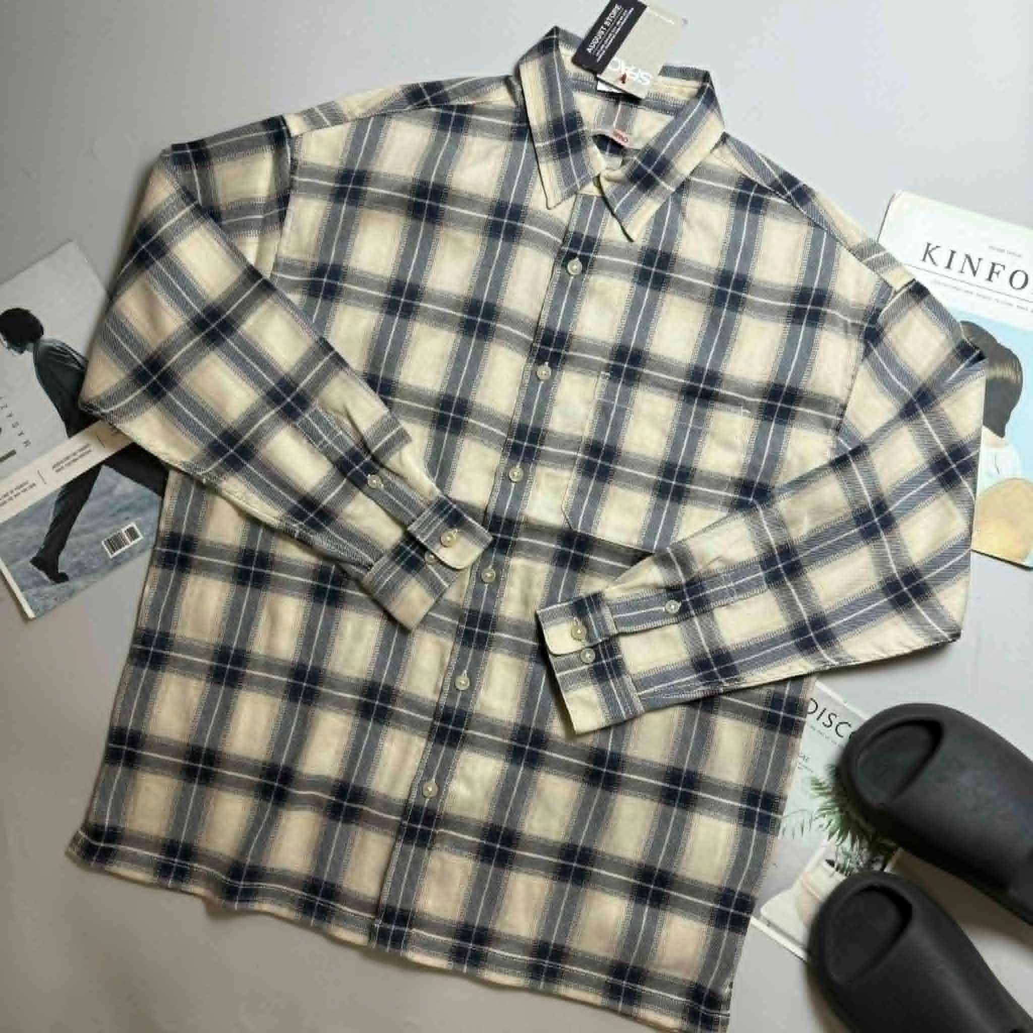 SƠ MI DT SP.AO KẺ CARO TÚI NGỰC OVERSIZE 3912