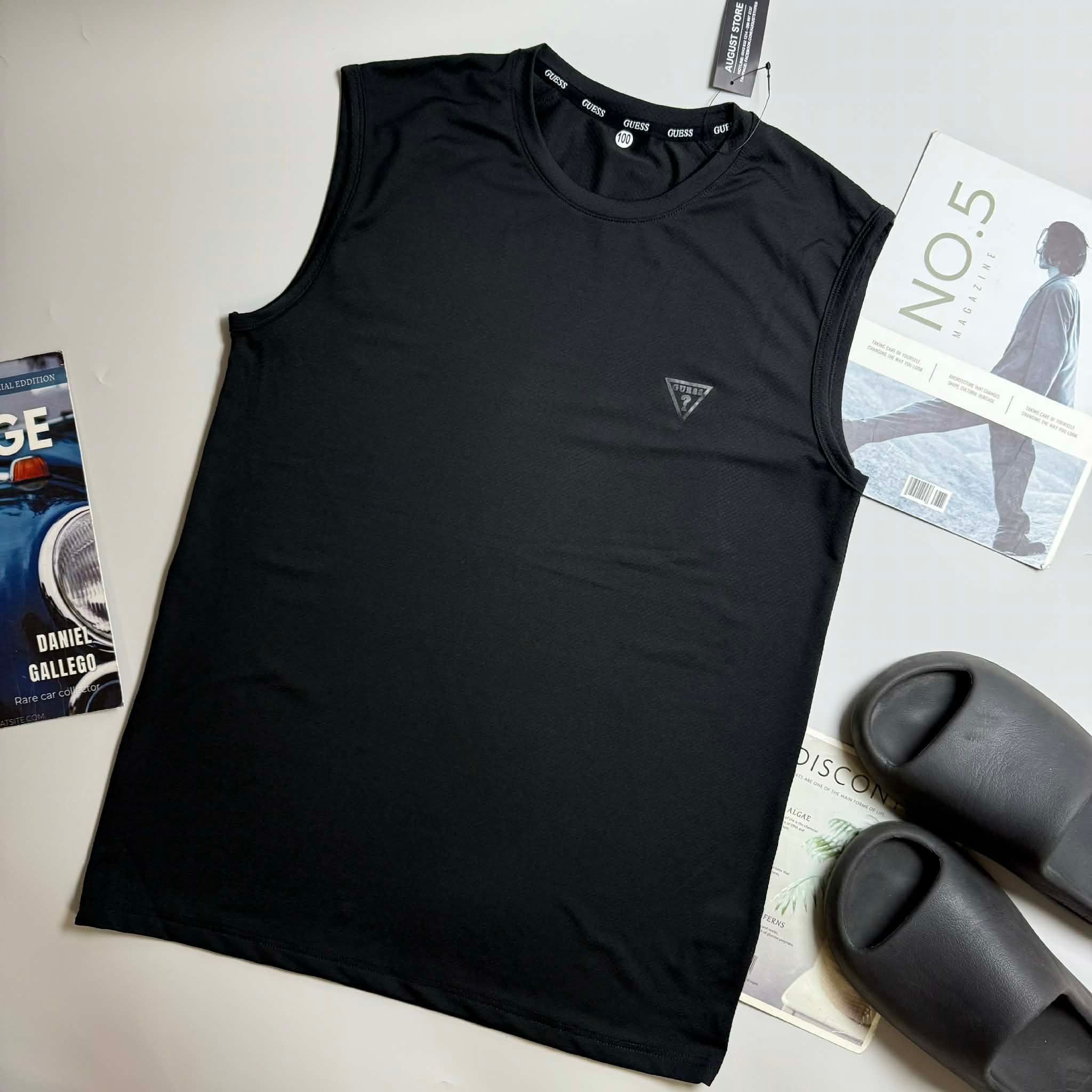 ÁO 3 LỖ GU.ESS LOGO NGỰC SLIM 7938