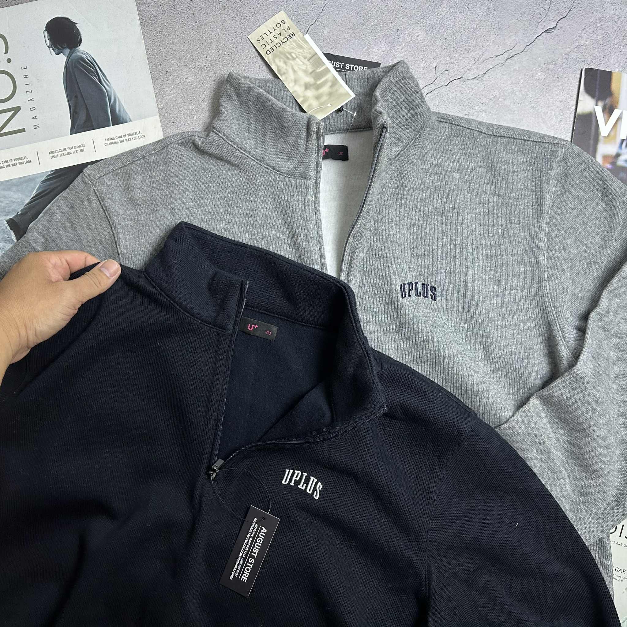ÁO NỈ CỔ KHÓA LÓT LÔNG U.PLUS 7903
