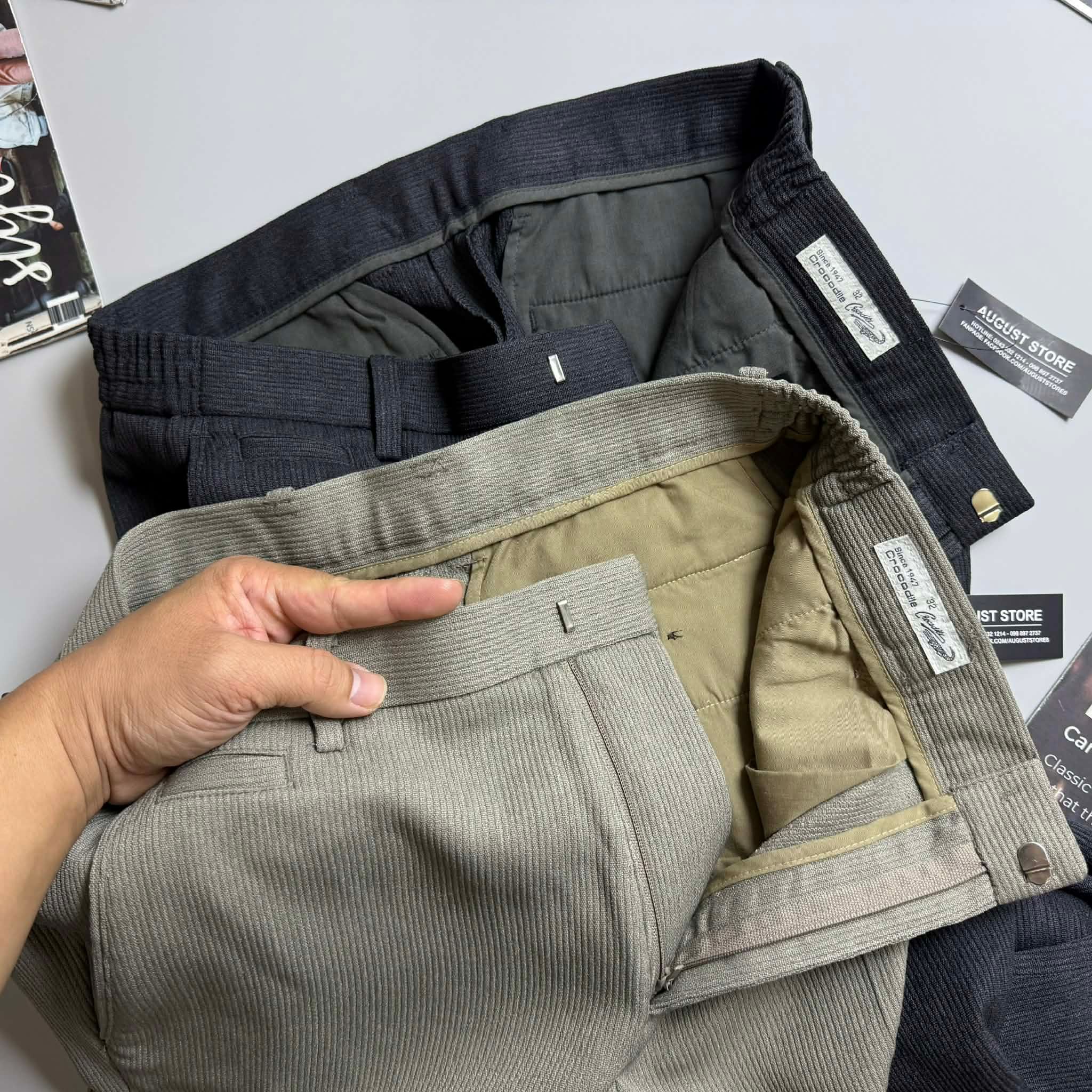 QUẦN NHUNG TĂM CRO.CODILE CHỮ THÊU TÚI 4510