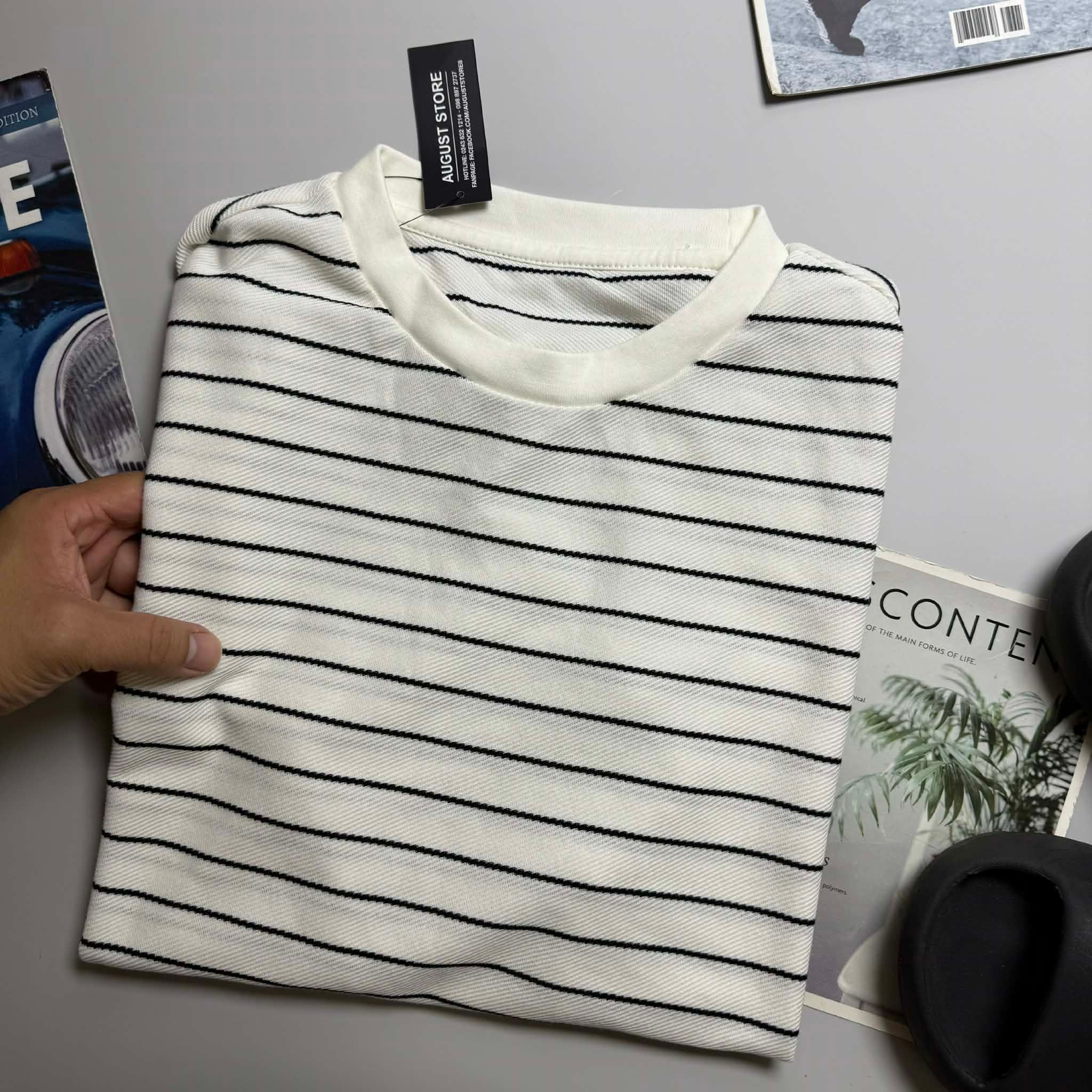 ÁO CỔ TRÒN MIND.BRIDGE KẺ NGANG 3232