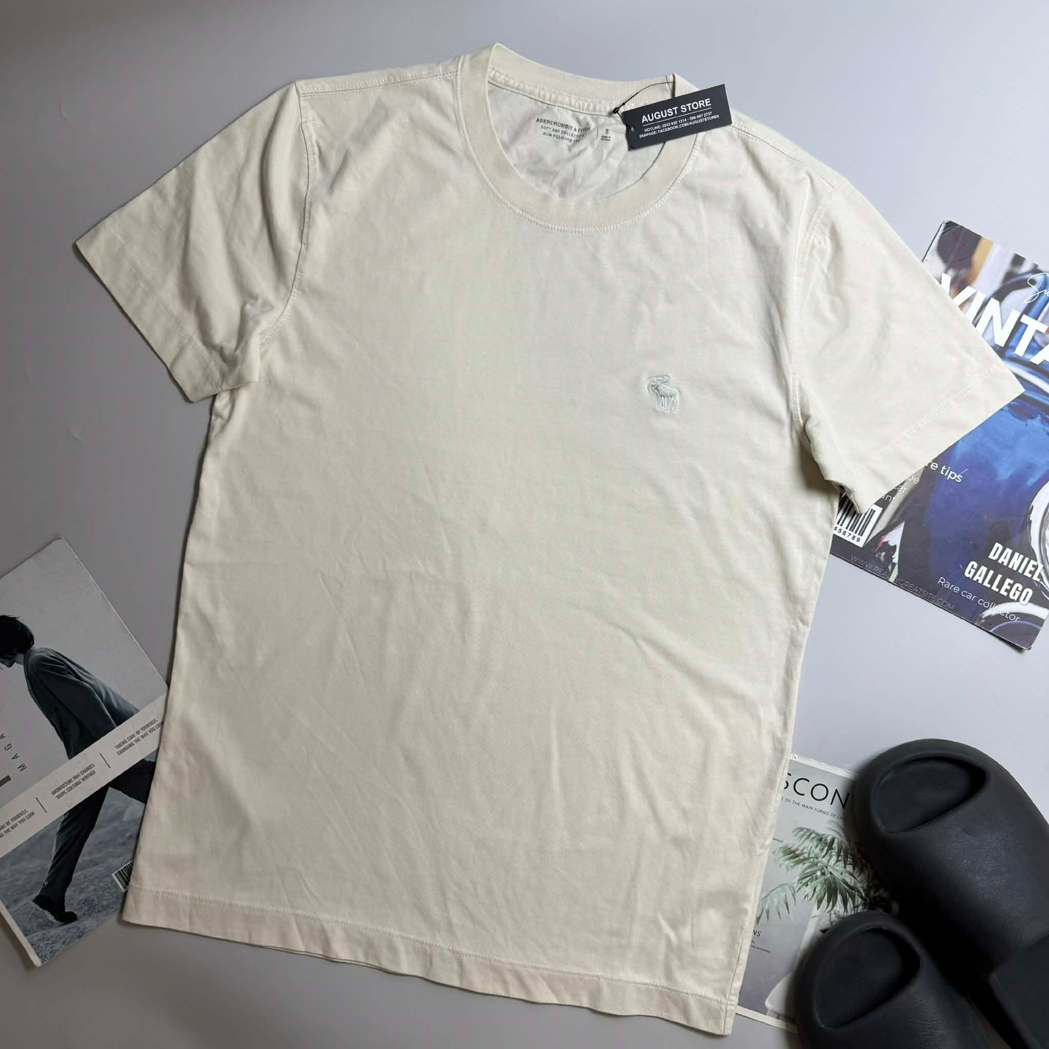 ÁO CỔ TRÒN ABER SLIM LOGO THÊU 6266