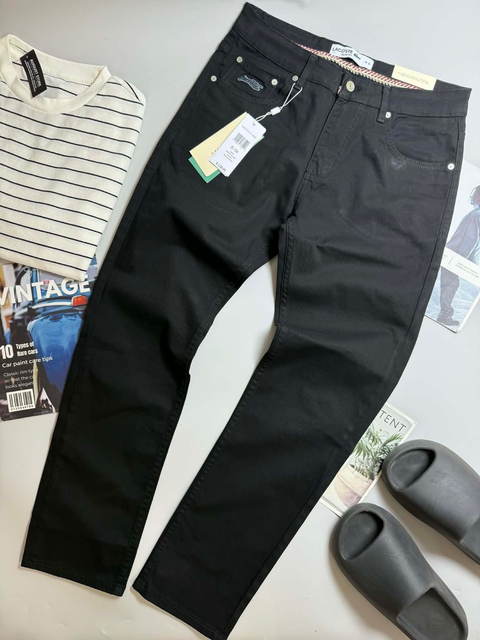 QUẦN KAKI LA.COSTE TÚI THÊU CHỮ SLIMFIT 4828