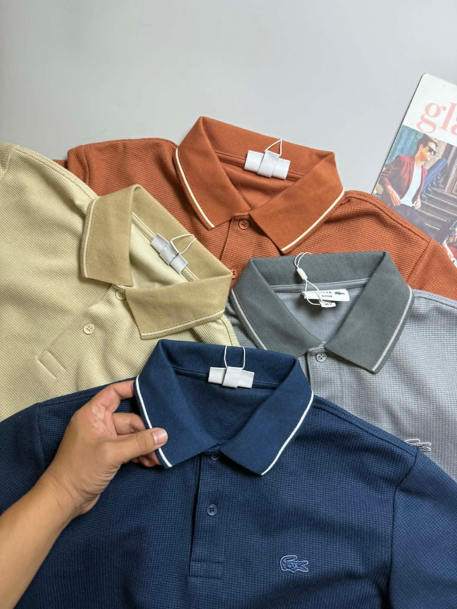 POLO LA.COSTE CỔ VIỀN KẺ SLIM 7654