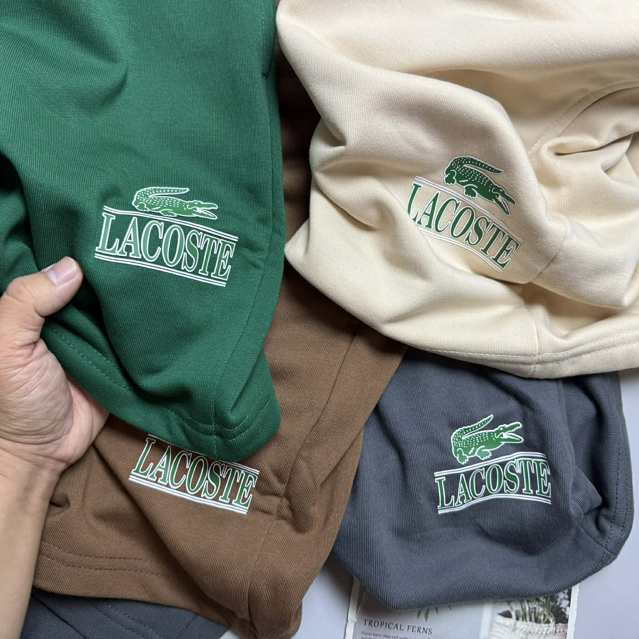 SHORT NỈ LA.COSTE CHỮ IN & LOGO TÚI SAU 6625