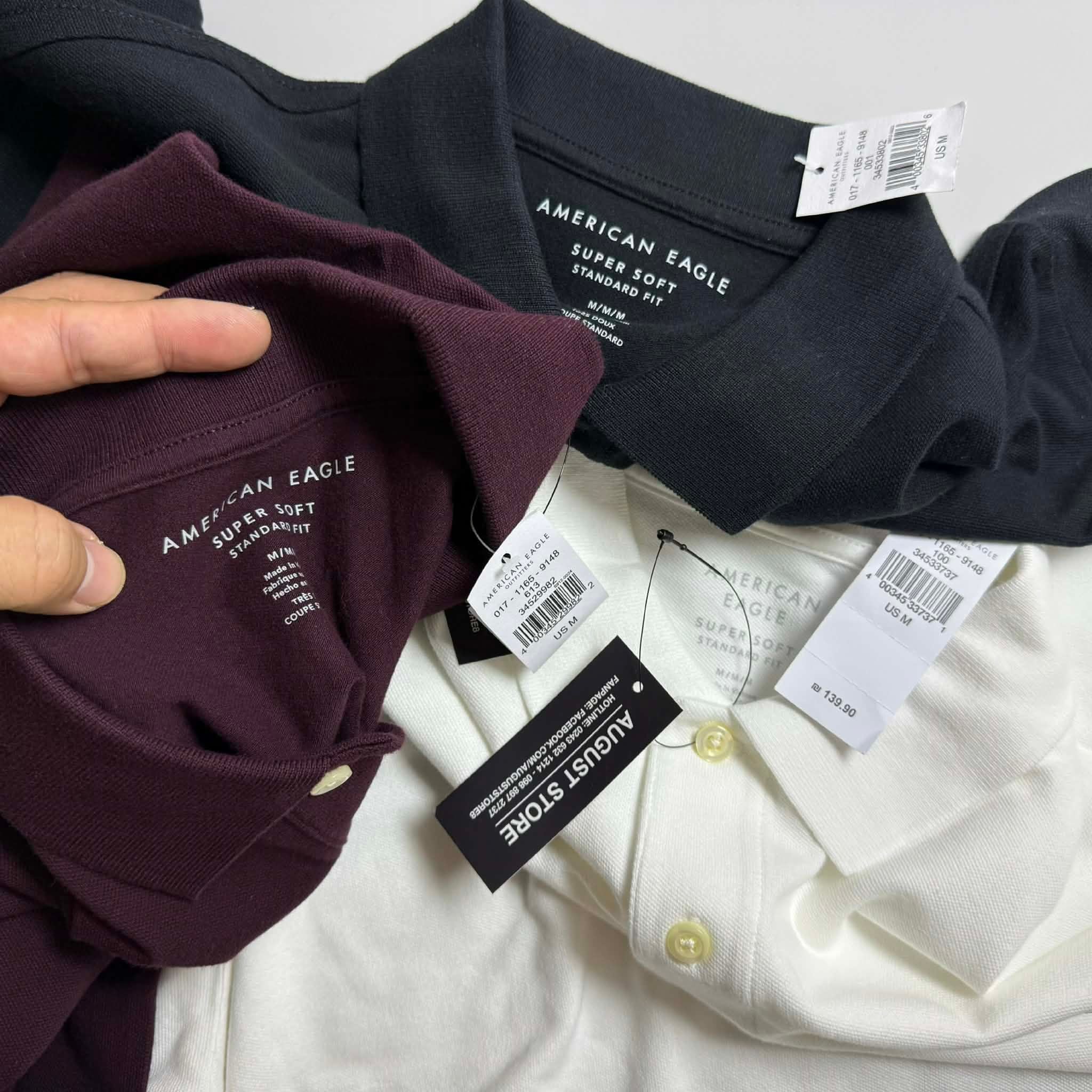 POLO AE TRƠN MÀU LOGO NGỰC STANDARD FIT 7729