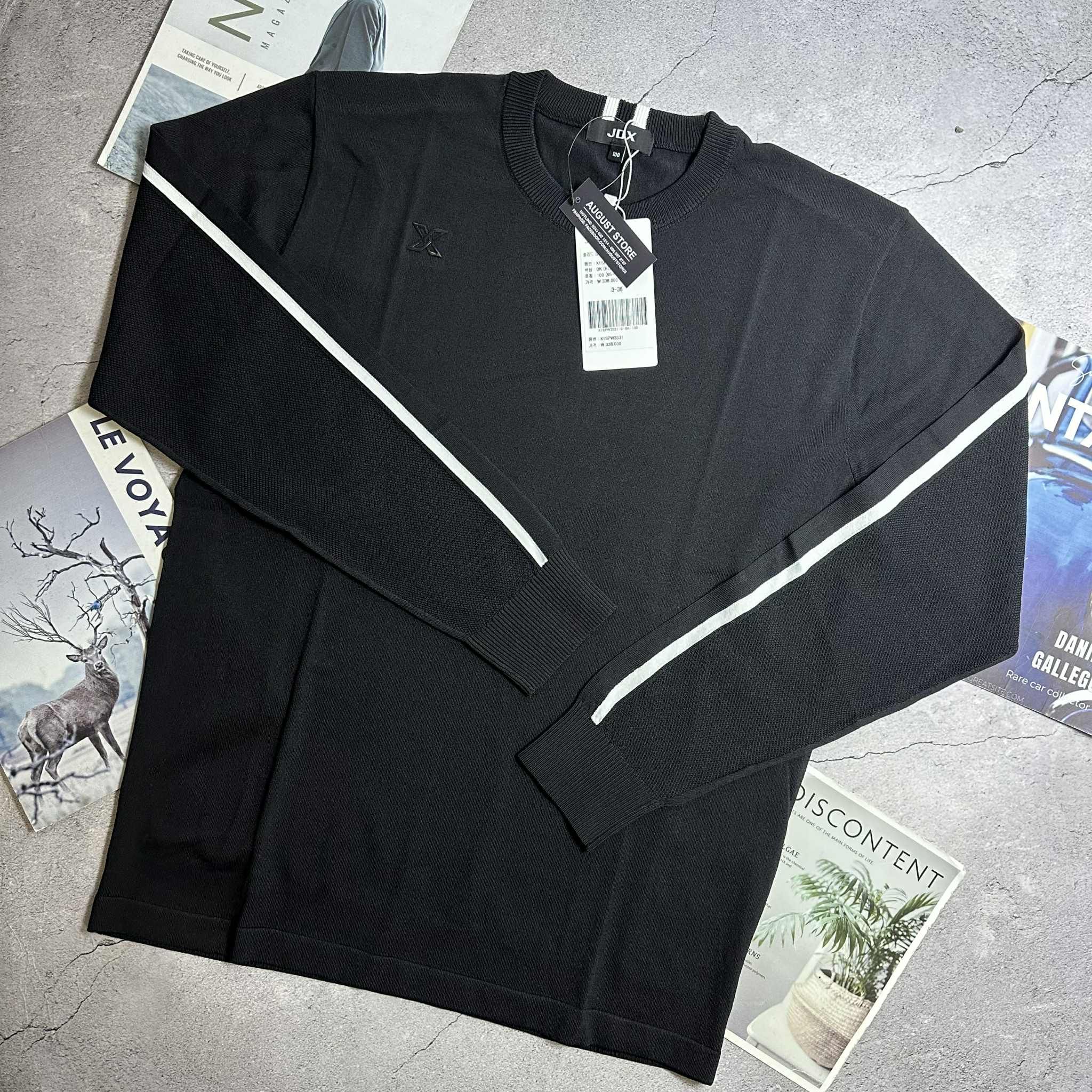 ÁO LEN J.D.X GOLF TAY VIỀN SỌC 3314