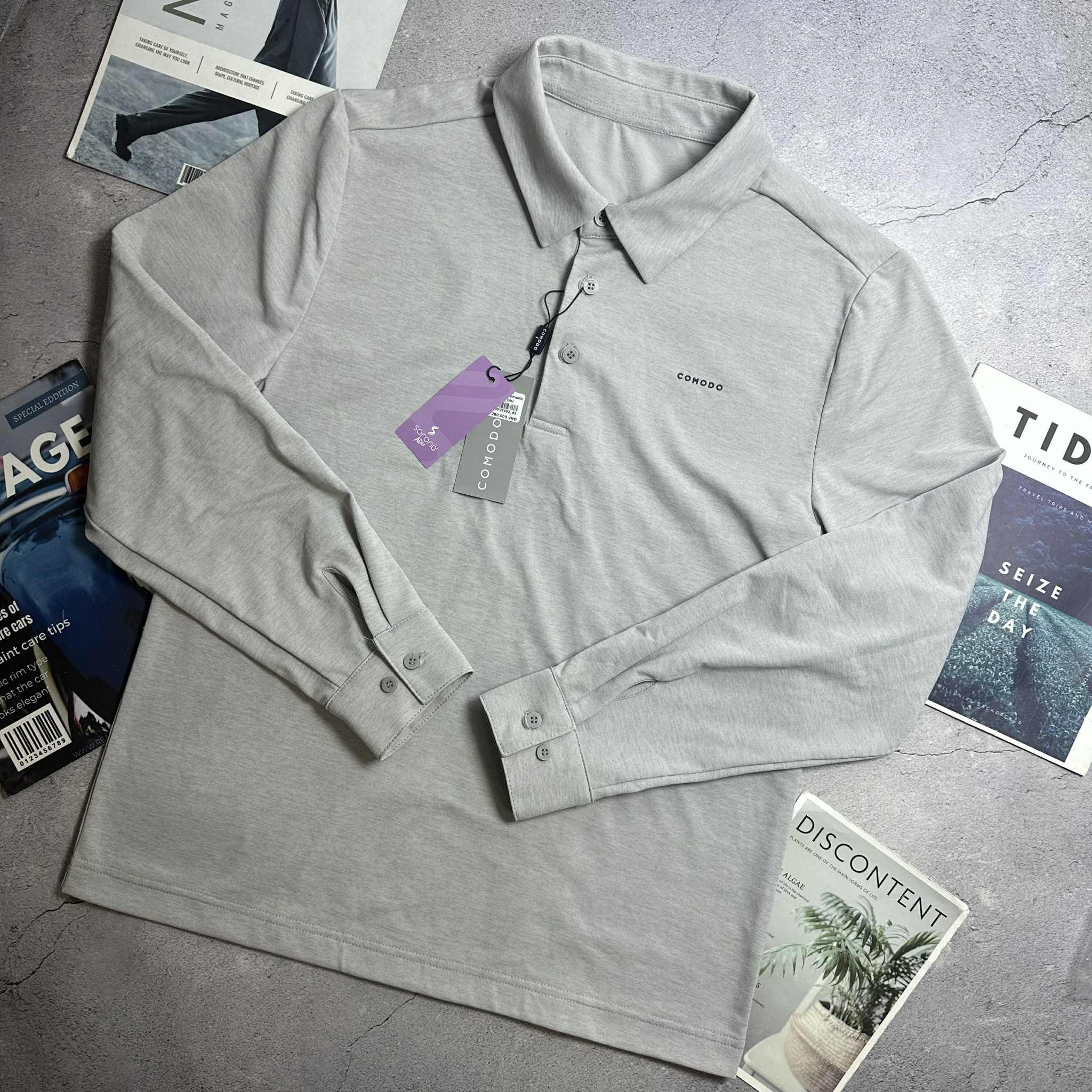 POLO NỈ DÀI TAY CO.MODO BASIC SLIM 5525