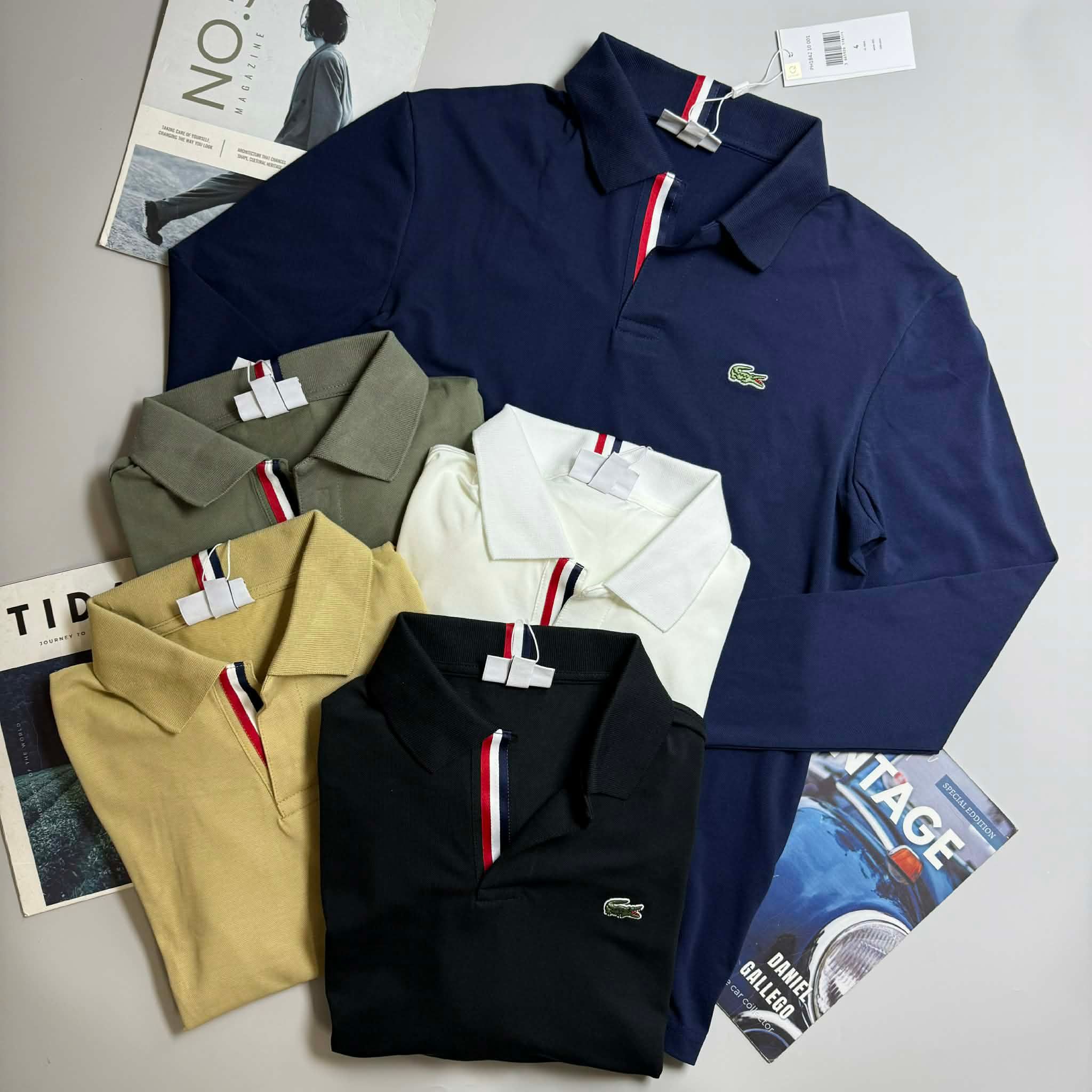 POLO DT LA.COSTE CỔ CỜ PHÁP SLIM 6728