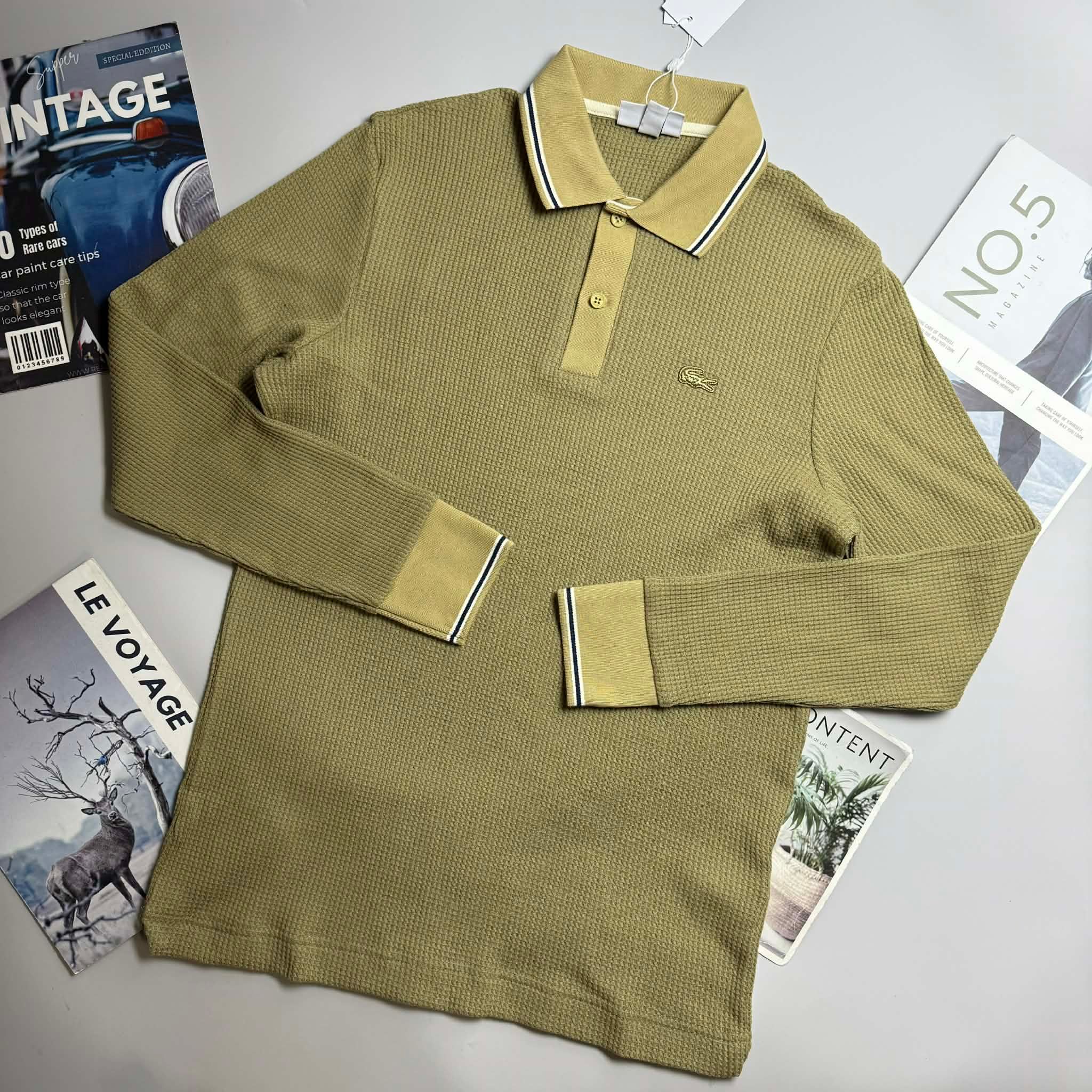 POLO DT LA.COSTE VIỀN KẺ CỔ & TAY SLIMFIT 6726
