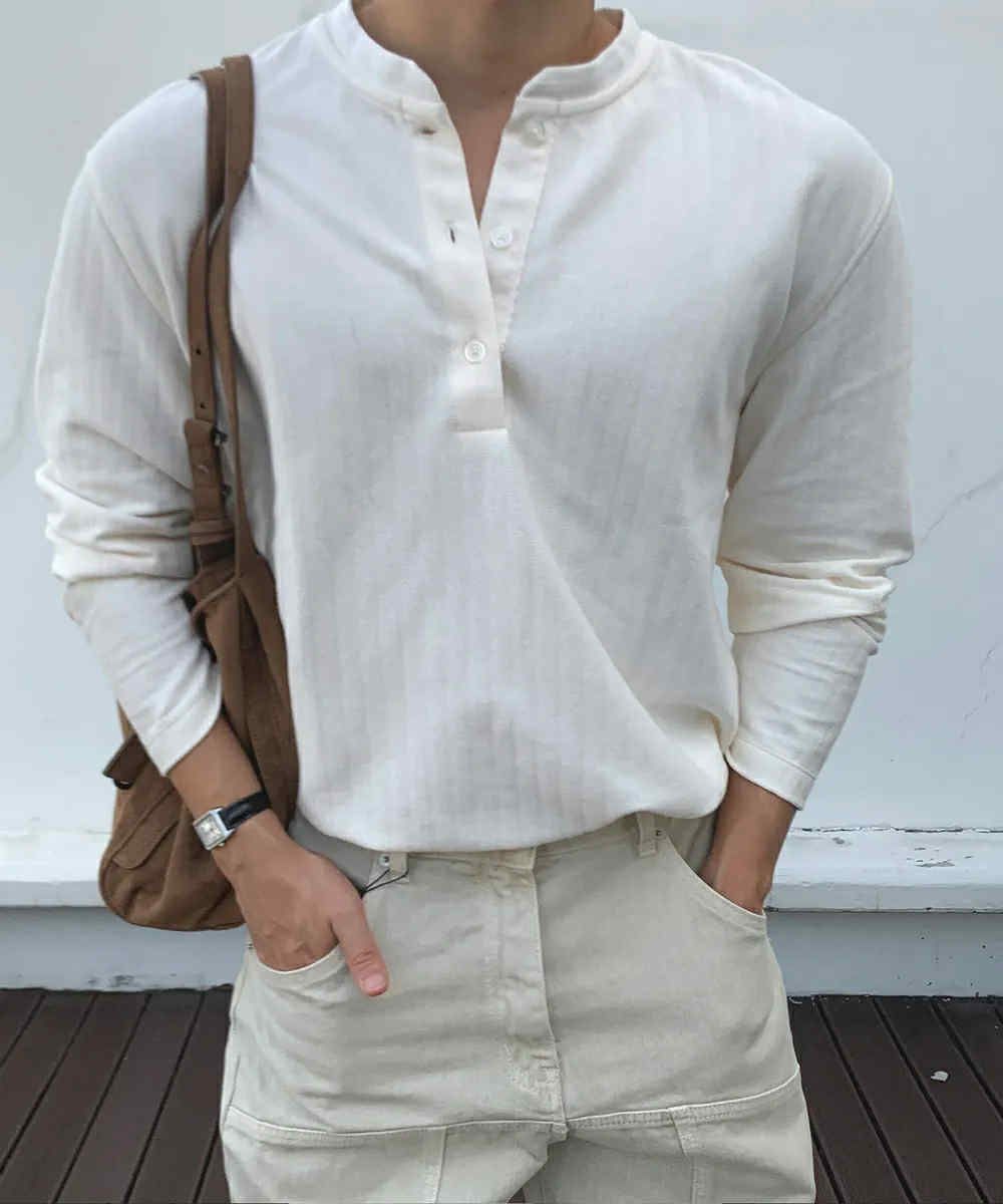 ÁO DT HENLEY CỔ 3 KHUY MIND.BRIDGE 6126